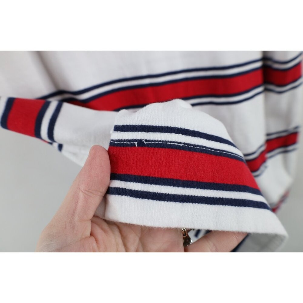 Vintage 90s Tommy Hilfiger Mens Medium Striped Color Block Rugby Polo Shirt - Picture 11 of 14
